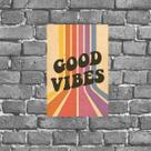 Placa Decorativa Retrô Good Vibes 18x27cm