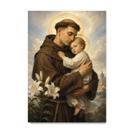 Placa Decorativa Santo Antônio Renascentista Menino 30x42cm