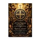 Placa Decorativa São Bento Medalha Oração Barroco Católico 21x30cm