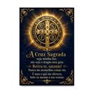 Placa Decorativa São Bento Oração de Proteção Divina Medalha 21x30cm