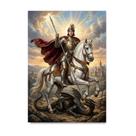 Placa Decorativa São Jorge Cavalgando Ao Amanhecer 50x70cm Placa Decorativa São Jorge Cavalgando Ao Amanhecer 50x70cm