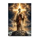 Placa Decorativa São Pedro e a Rocha da Fé 40x60cm Placa Decorativa São Pedro e a Rocha da Fé 40x60cm