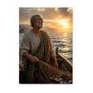 Placa Decorativa São Pedro Pescador no Mar da Galileia 40x60cm Placa Decorativa São Pedro Pescador no Mar da Galileia 40x60cm