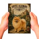 Placa Decorativa Spitz Alemão Cachorro Pet MDF