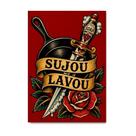 Placa Decorativa Sujou Lavou Para Cozinha Old Tattoo 50x70cm