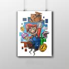 Placa Decorativa Super Mário Chapado Game