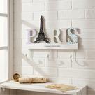 Placa Decorativa Suporte 3 Ganchos Paris Em Mdf Enfeite Paris
