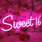 Placa decorativa SYLHOME Sweet 16 rosa LED Neon 40x13 cm USB Placa decorativa SYLHOME Sweet 16 rosa LED Neon 40x13 cm USB