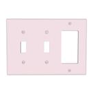 Placa decorativa tripla 3 módulos com 2 interruptores tipo alavanca e 1 abertura GFCI, rosa chá