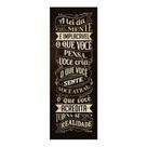 Placa Decorativa Vertical 50x18 Frase Buda A Lei da Mente é Implacável