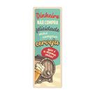 Placa Decorativa Vertical Vintage Frase Cerveja Bebida 15x42