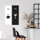 Placa Decorativa Vinho e Café 2 Placas 20x60cm cada