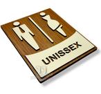 Placa decorativa WC banheiro unissex indicativa em mdf 6mm