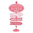PLACA DECORATIVA WELCOME VERMELHO E BRANCO 62,5cm