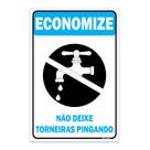Placa Economize Não Deixe Torneiras Pingando 30x40cm