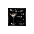 Placa em aço coleção drinks dry martini 20x20cm