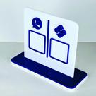 Placa em acrilico com 2 qr code para pix e whatsapp cor branco e azul escuro Placa em acrilico com 2 qr code para pix e whatsapp cor branco e azul escuro
