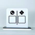Placa em acrilico com 2 qr code para pix e whatsapp cor branco e preto