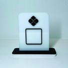 Placa em acrilico para qr code de pix cor branco com preto