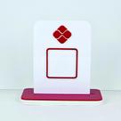 Placa em acrilico para qr code de pix cor branco com vermelho