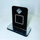 Placa em acrilico para qr code de pix cor preto com prata