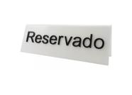 Placa em Acrílico Reservado Alto Relevo 20cm Bar Restaurante Festas