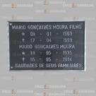 Placa em Alumínio Túmulo Jazigo Lápide Cemitério para 2 Pessoas sem Foto