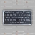 Placa em Alumínio Túmulo Jazigo Lápide Cemitério sem Foto para 2 Pessoas