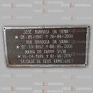 Placa em Alumínio Túmulo Jazigo Lápide Cemitério sem Foto para 3 Pessoas