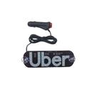 Placa em led com escrita uber led verde com tomada 12v e ventosa para vidro