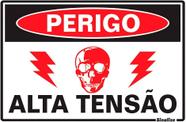Placa em Poliestireno 20X30 Cm - Perigo Alta Tensão, SINALIZE, 250AO, Branca