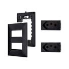 Placa Espelho 4x2 2Mod Preto +2Mod Tomada 10A 20A Pial Plus+