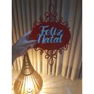 Placa Feliz Natal Modelo Claudia Decoração em MDF