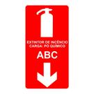 Placa Fotoluminescente - Extintor de Incêndio Carga: Pó Químico ABC