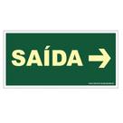 placa fotoluminescente saída com seta direita placa fotoluminescente saída com seta direita