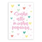 Placa Frase Sonhe Alto Minha Pequena Corações 30x40cm Placa Frase Sonhe Alto Minha Pequena Corações 30x40cm