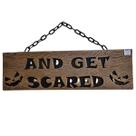 Placa frente e verso Decoração porta Halloween 65cm