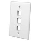 Placa frontal Keystone Vanco 820103 com 3 soquetes para categoria 5e/6