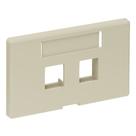 Placa frontal Leviton de 2 portas QuickPort Modular Furniture Ivory