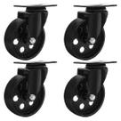 Placa giratória Caster Wheels FactorDuty 4 totalmente em metal preto
