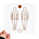 Placa Grafico Figura Humana Costas PVC 15x15cm - Radionica Radiestesia