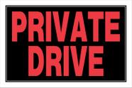 Placa Hillman 841882 Entrada Privada Preto e Vermelho 20x30 cm
