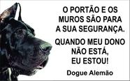 Placa Identificação Cão Bravo Cuidado Dogue alemão Placa Identificação Cão Bravo Cuidado Dogue alemão