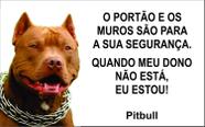 Placa Identificação Cão Bravo Cuidado Pitbull Placa Identificação Cão Bravo Cuidado Pitbull