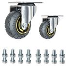 Placa industrial giratória pesada GupHoom Casters, borracha de 7,62 cm