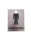 Placa inox identificação banheiro masculino