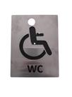 Placa inox identificação banheiro pcd