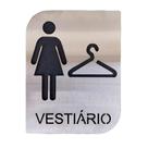 Placa inox identificação vestiário feminino