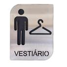 Placa inox identificação vestiário masculino
