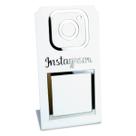Placa Instagram QR Code Display Acrílico Loja Balcão Branco